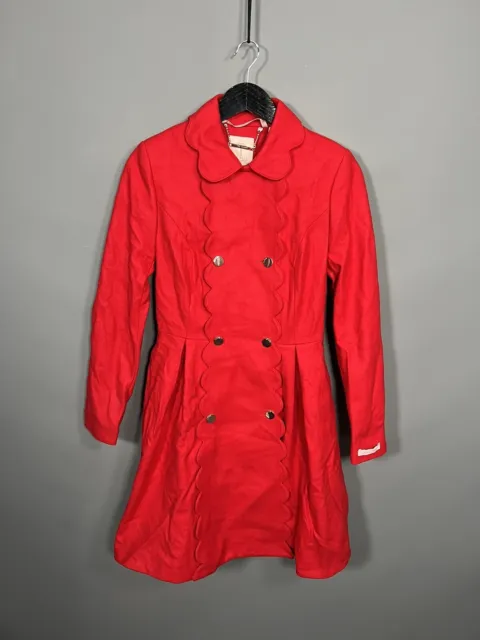 TED BAKER WOOL CASHMERE Coat - Size 1 -UK8 - Red - Great Condition - Women’s