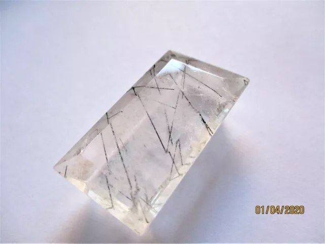 Bianco quarzo rutilato - 60.00 ct pietra di forma Rettangolare sfaccettata 