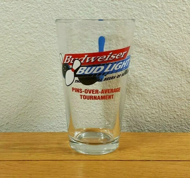 BUDWEISER BUD LIGHT Bowling BPA PinsOverAverage Tournament Beer PINT