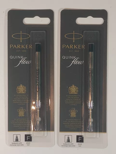 2er-Pack Original Parker Kugelschreiber Mine SCHWARZ Biro Feinquink Flow Kugelschreiber