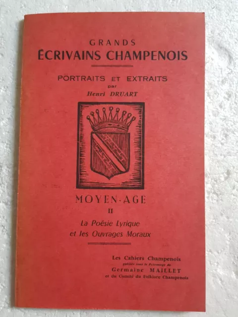 Henri DRUART Grands écrivains champenois. Portraits et extraits. Moyen Age II La