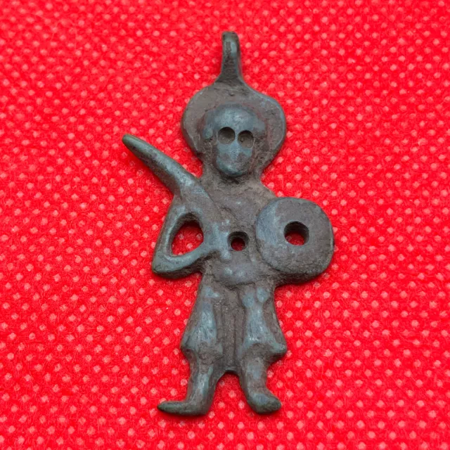 Antique Bronze Amulet Viking Holy Warrior Very Rare Ancient Pendant Kievan Rus