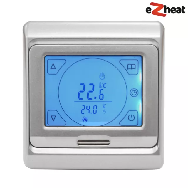 Touchscreen Programmable Digital Thermostat Silver - Electric Underfloor Heating