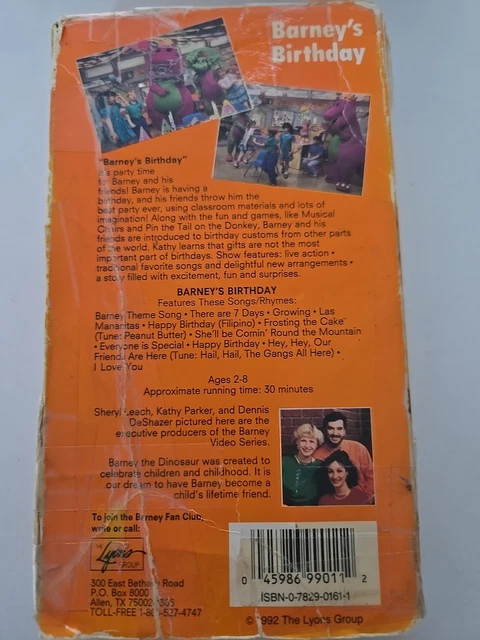 Barney Barneys Birthday Vhs 1992 £650 Picclick Uk 