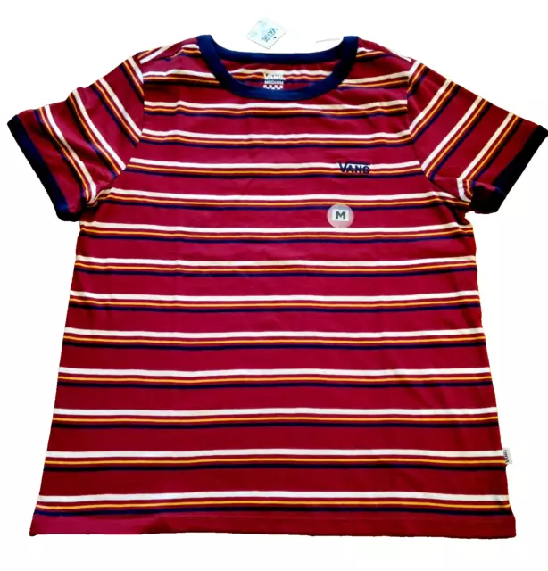 VANS - Logo Striped - T-Shirt - Size Medium- NWT