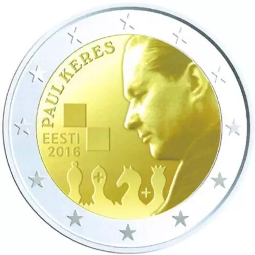 2 Euro Gedenkmünze/Sondermünze Estland 2016 100. Geburtstag von Paul Keres