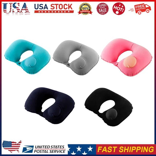 U Shaped Travel Neck Pillow Inflatable Car Head Neck Support for Auto Airplane