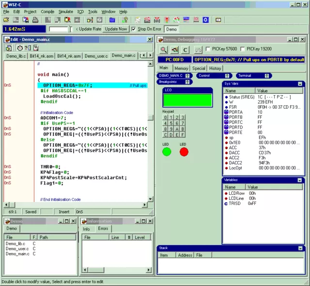 WIZ-C MX 3 PIC C RAD Compiler + PICKey PIC Programmer / ICD