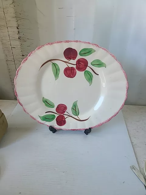 VTG BLUE RIDGE Southern POTTERY OVAL PLATTER Crab Apple  14 In Serving