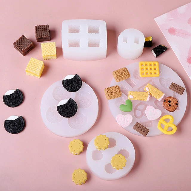 1 pieza Galleta Resina Molde Hágalo usted mismo Crema Pastel Galletas Vela Decoración Silicona Mol SC