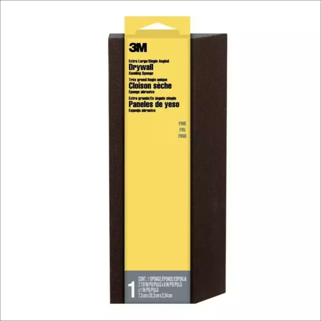 2 7/8 In. X 8 In. X 1 In. Fine Extra Large Angled Drywall Sanding Sponge