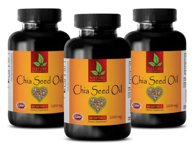 Chia Seed Oil Capsules Omega 3-6-9 - MAKE YOUR SKIN GLOW - Organic Omega - 3B