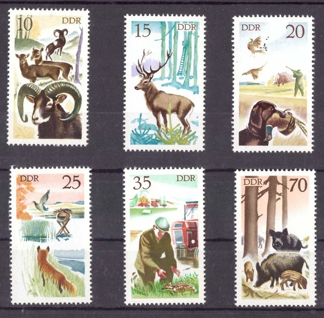 DDR BRIEFMARKEN, Satz Jagdwesen in der DDR, Jahrgang 1977, Mi 2270