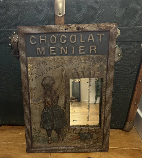 Grande plaque emaillée chocolat menier - Collection