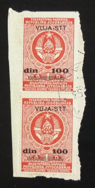 Slovenia c1950 Italy VUJA STT Ovp. Yugoslavia Revenues Used on Fragment! US 60