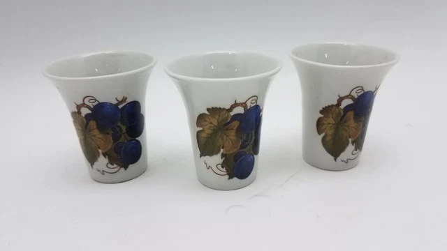 NAAMAN LTD. 3 Blueberry White Ceramic Votive Candle Holders 3"H