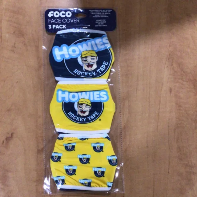 Howies Hockey Tape PPE Foco Face Cover Mask Mouth and Nose Covering 3 Pack