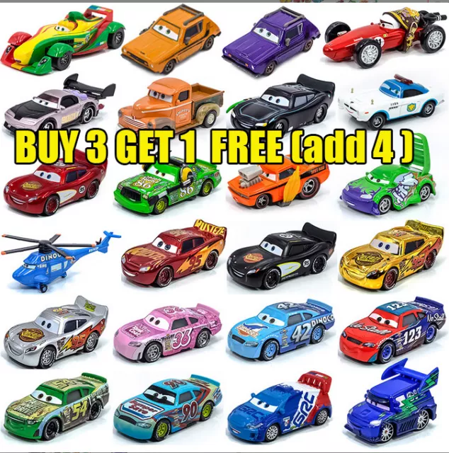 Original Pixar Cars Lot Lightning McQueen Diecast Model Kids Gift Toys Car 1:55