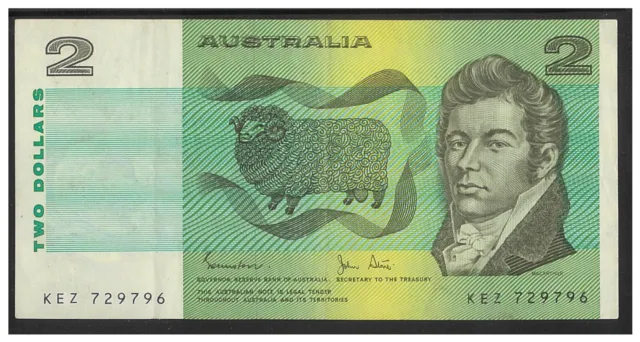 Australia 1983 $2 Two Dollars Paper Banknote Johnston/Stone R88 Fine #7