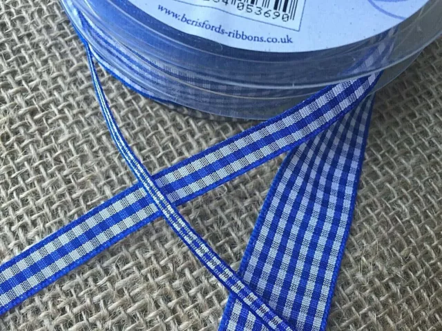 Berisfords Checked / Gingham Ribbon, 5 Widths, 17 Colours