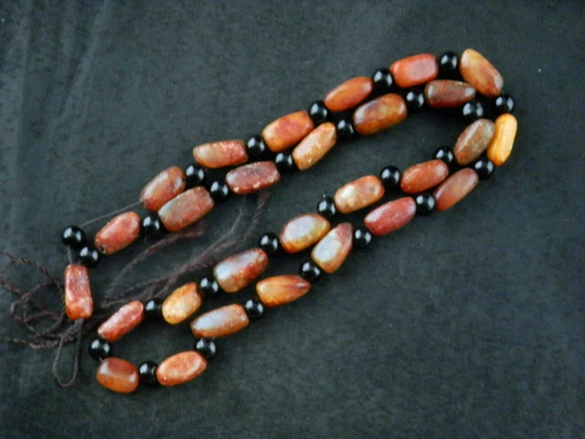 19 Inches Fine Chinese Old Jade Beads Short Necklace PP032