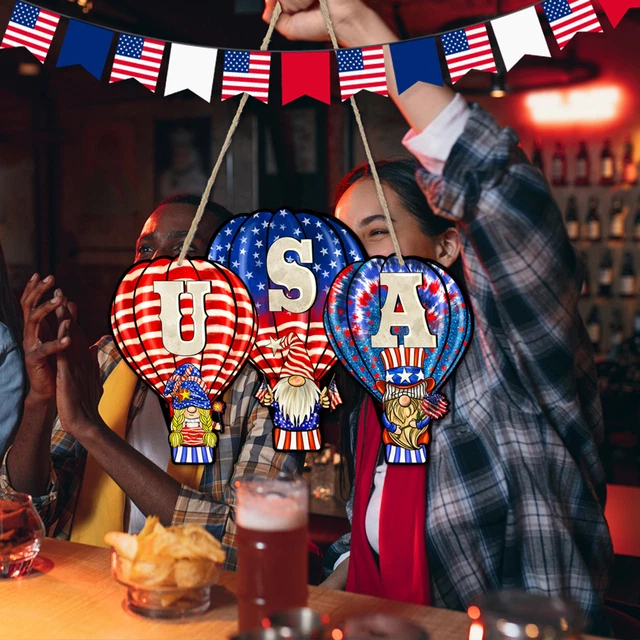 Colgante Independence Day Party, gancho pegajoso, crea ambiente, porche,