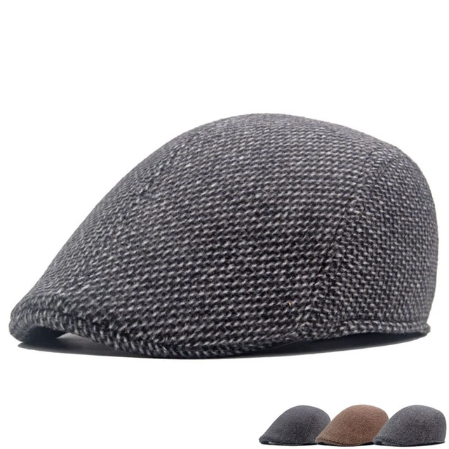 Fashionable Mens Tweed Baker Boy Hat Herringbone Newsboy Beret Ivy Cap