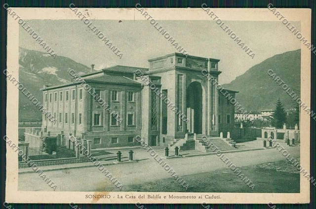 Sondrio città Casa Balilla Fascismo cartolina QQ7375