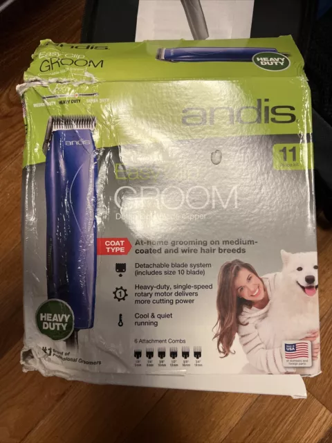 Andis 21485 Easy Clip Groom Detachable Blade Pet Clipper Kit Blue