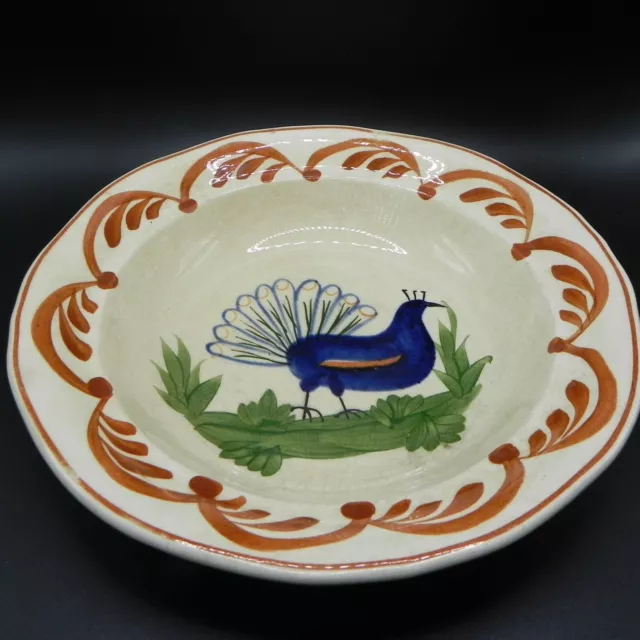 Adams Royal Ivory Titian Ware Peacock Salad Soup Bowl Antique Post 1920s England