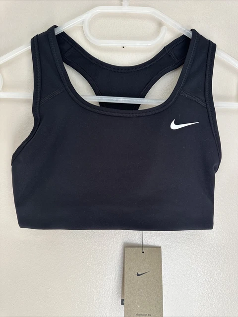 Ladies Nike Swoosh Sports Bra Black Workout Gym Running Top Womans