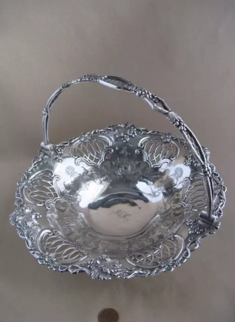 Antique silver plated large fruit basket