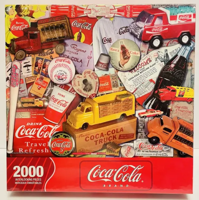 Coca Cola 2000 interlocking piece puzzle 34" x 42.5" Springbok Sealed from 2006.