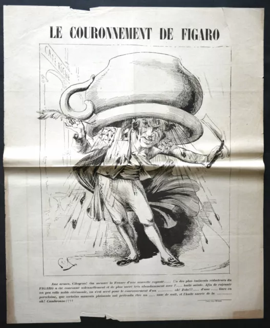 Affiche. Crik. Le couronnement du Figaro. Vers 1880. Pot de Chambre. Paris