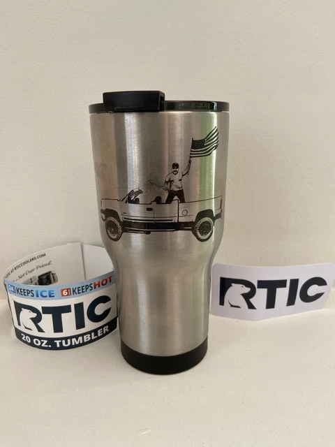 RTIC Tumbler and Sticker NEW 20 oz Stainless Flag Off Road