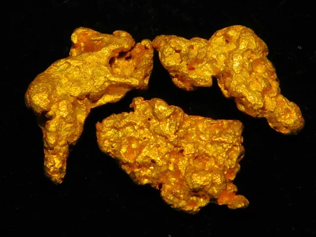 3 x Brilliant Australian Gold Nuggets ( 4.25 grams ) .Very Clean.
