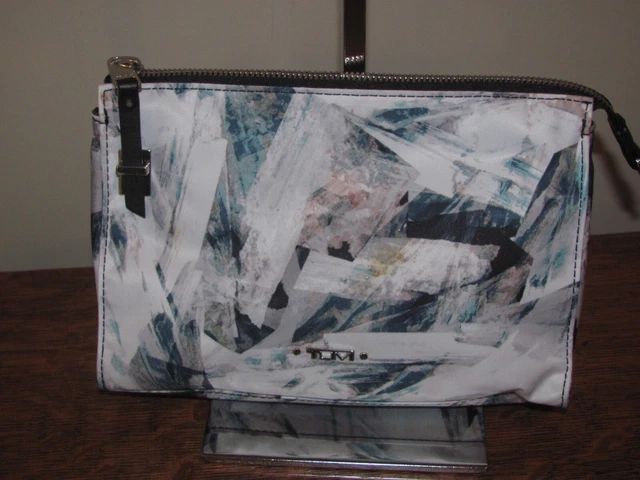 TUMI Basel Small TRIANGLE Pouch CRYSTALS Zipper Cosmetic Bag NWOT RARE!