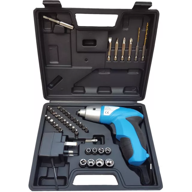 44 Pc Rechargeable Cordless 4.8v Electric Screwdriver Tool Bit Kit + Charger UK