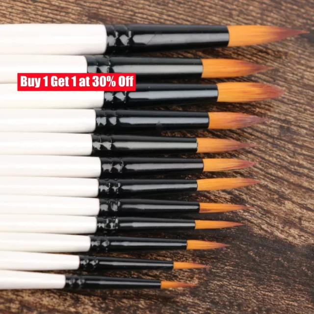 12Pcs Artist Paint Brushes Set Professional Brush Wooden Oil Acrylic Watercolour