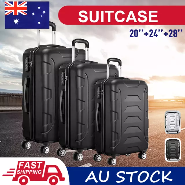 20" 24" 28" Luggage Suitcase Trolley Set Travel TSA Lock Storage Hard Case Bag