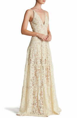 Dress the Population Melina Lace Fit & Flare Maxi Dress  Size Small L82518