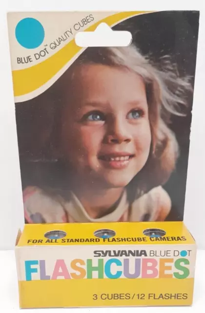 Vtg Sylvania GTE Blue Dot Flash Cubes 3 Pack 12 Flashes NOS