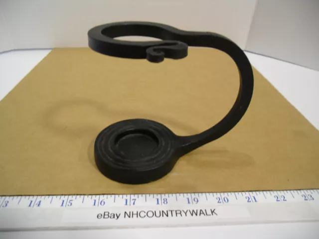 Vintage Hand Made Black Wrought Iron 1 1/2" Pillar Handled Candlestick Holder