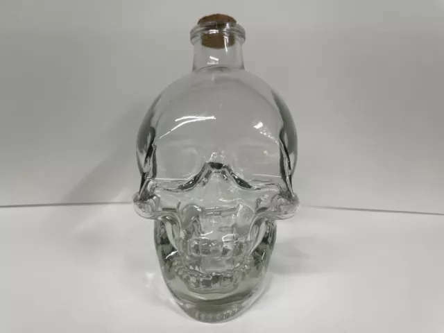 Glass Skull Apothecary Decanter Bottle Wine Whiskey Vodka Jar Cork Stopper New