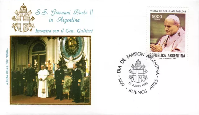 593- Fdc Vatican Visite Pape Jean Paul Ii   En  Argentine