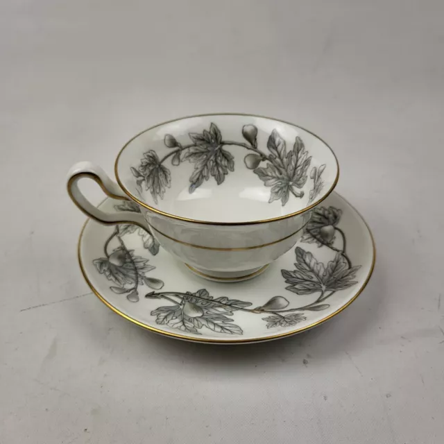 Vintage Wedgwood Bone China Tea Cup And Saucer Fig And Fig Leaf Design