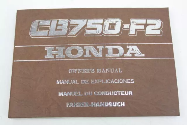 Manuale Uso Manutenzione Honda Cb 750 F2 Bol D'or Rc04 82 Lingue: Fr- Eng-De-Es