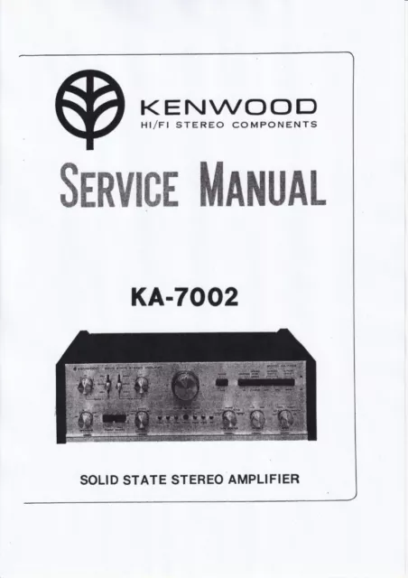 Service Manual-Anleitung für Kenwood KA-7002