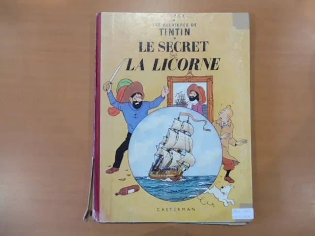 Bd-Tintin " Secret Licorne " B31 /1962  Cote  60€  Dos R.  - Etat Tres Bon