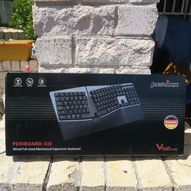Perixx PERIBOARD-535 Wired Full-sized Mechanical Ergonomic Keyboard